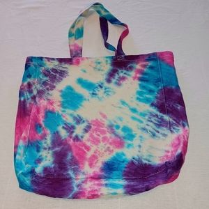 Vibrant tie dyed canvas tote